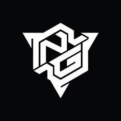 Ng logo monogram hexagon shape with triangle vector