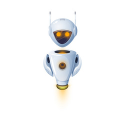 Robot android with hands and interface on head vector