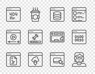 set line software hacker or coder server data vector image
