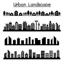 urban landscape city skyline graphic design vector