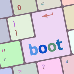 Boot button on computer pc keyboard key vector
