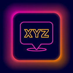 Glowing neon line xyz coordinate system icon vector