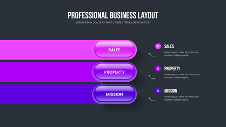 modern growth three element diagram frame layout vector image