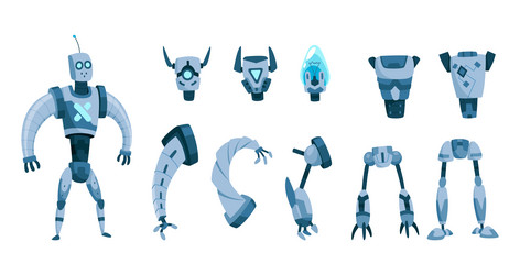 robot constructor parts and sprites specifically vector image