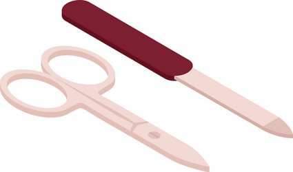 scissors with file composition vector image