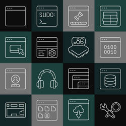 Set line debugging server data web hosting vector