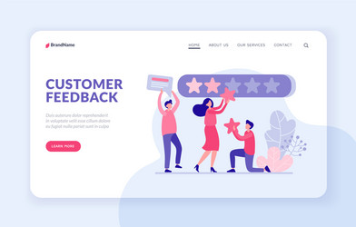 users rate app online concept landing page website vector