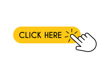 click here button hand pointer mouse cursor vector image