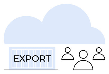 export container with cloud storage and user vector image