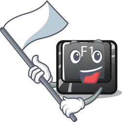 with flag cartoon f1 button installed on keyboard vector image