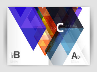 abstract background with color triangles annual vector image