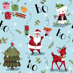 Christmas Cartoon Seamless Pattern Vector Image