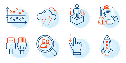 computer cables touchscreen gesture and dot plot vector image