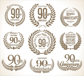 laurel wreath retro vintage anniversary vector