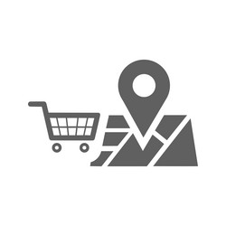 map store location icon gray graphics vector image