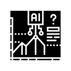 predictive analytics graph ai integration glyph vector image