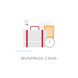 Briefcase with document contract business case vector