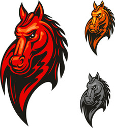 flaming horse head for sporting mascot design Vector Image