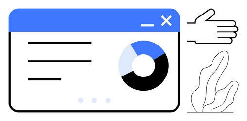 interactive web interface with data visualization vector image