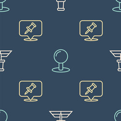 set line folded map with location marker push pin vector image