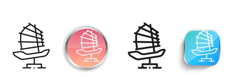 boat icon thin linear regular and button style vector image