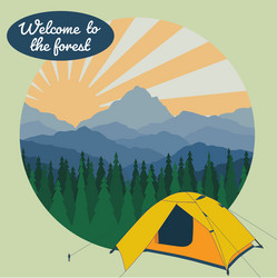 Camp in forest vector