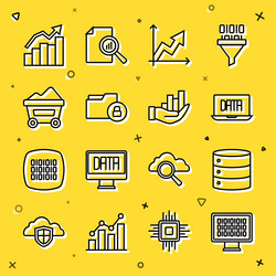 Set line binary code server data analysis vector