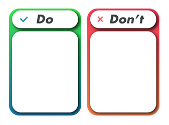 do and dont frame template with copy space vector image