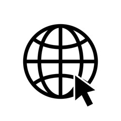 globe earth icon with pointer isolated on white vector image