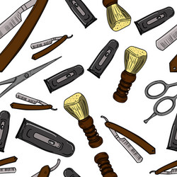 Barber shop pattern background Royalty Free Vector Image