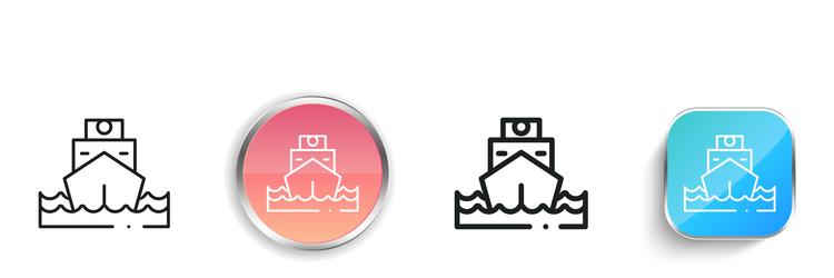 boat icon thin linear regular and button style vector image