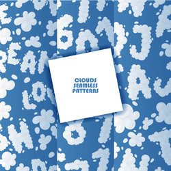 clouds font set seamless patterns vector image