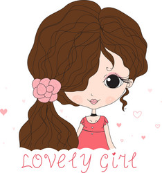 Cute Girl Sketch Vector Image