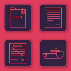 set line personal folder delete file document vector image