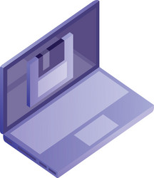 laptop computer floppy backup data network vector image