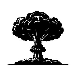 Nuclear explosion mushroom cloud icon atomic bomb Vector Image