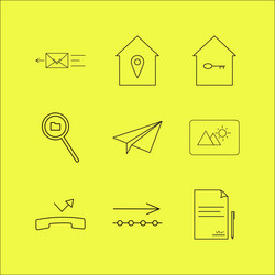 Web linear icon set simple outline icons vector