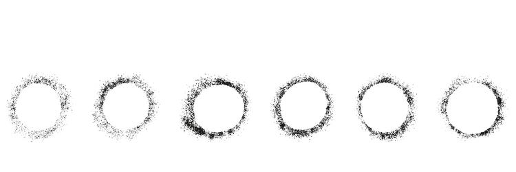 circle frame with rough texture set abstract vector image