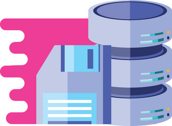 data center disks with floppy disk vector