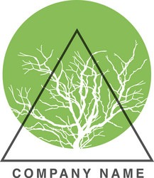 ecology logo with tree silhouette vector