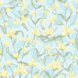 Floral Pattern - Light Blue & Yellow vector