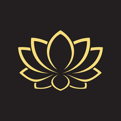 Golden Lotus Flower Vector Image