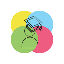 Graduate student icon flat isolated vector