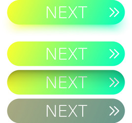 Green next web buttons with arrow isolated vector