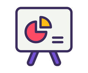 presentation display chart single isolated icon vector image