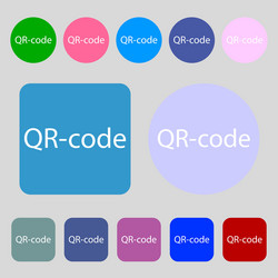 qr-code sign icon scan code symbol 12 colored vector image