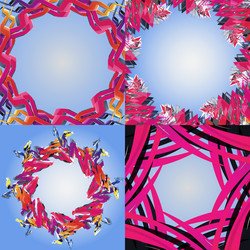 set of abstract modern wave colorful background vector image