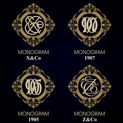 Vintage monograms - 4 sets series vector