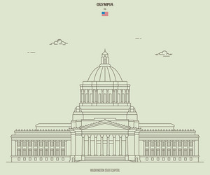 washington state capitoll in olympia usa Vector Image