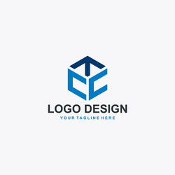 Cube logo design letter t in Royalty Free Vector Image